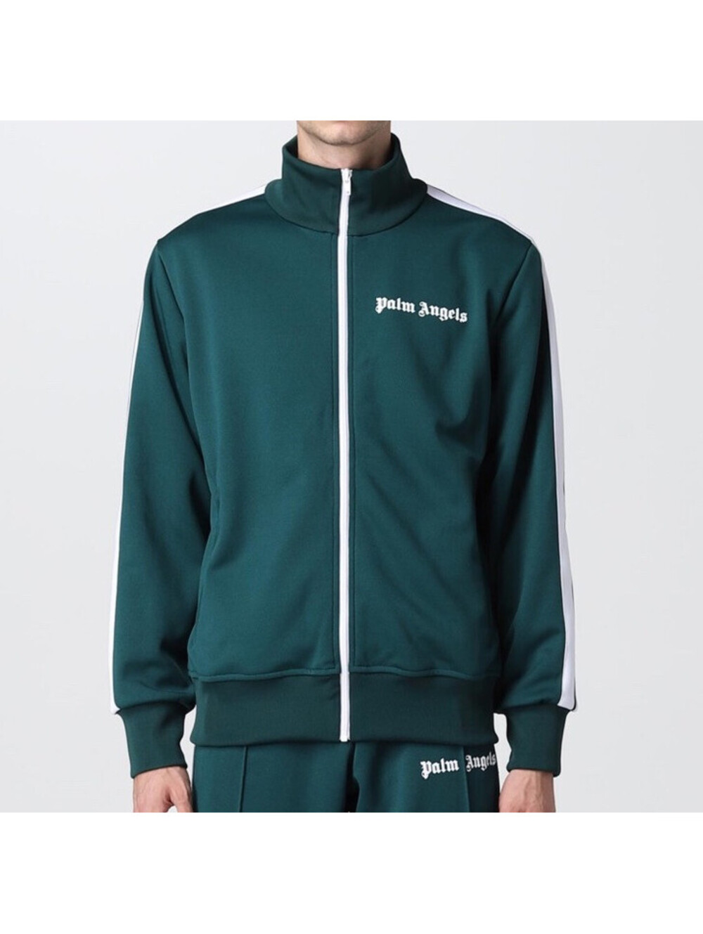 Palm Angels Track Jacket Green White Size Medium